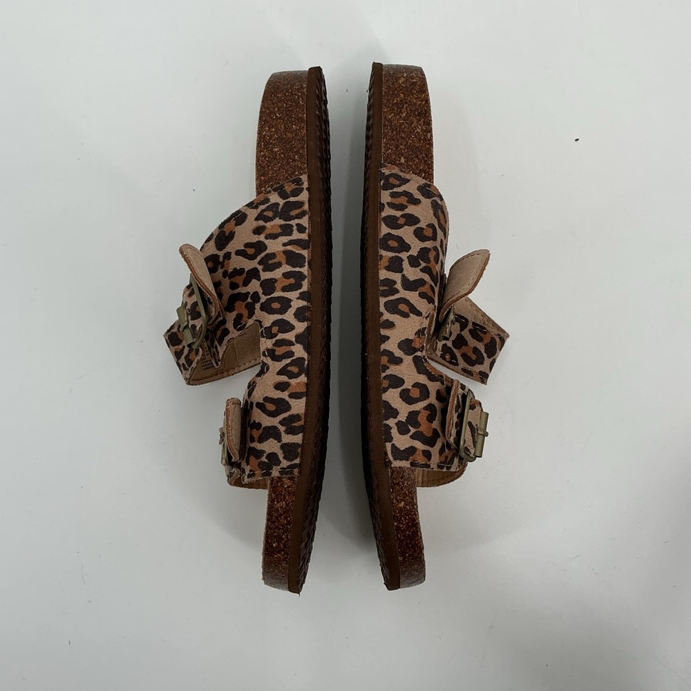 Leopard Print Double Buckle Slide Academy Sandals - Women's - Picture 8 of 9